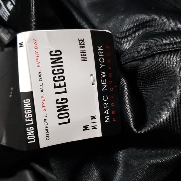 Marc New York Performance High Rise Long Leggings Metallic Black Size Med - Picture 6 of 14